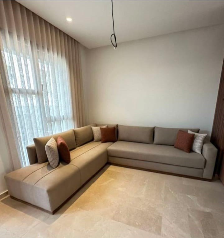 Living room with linen sheers